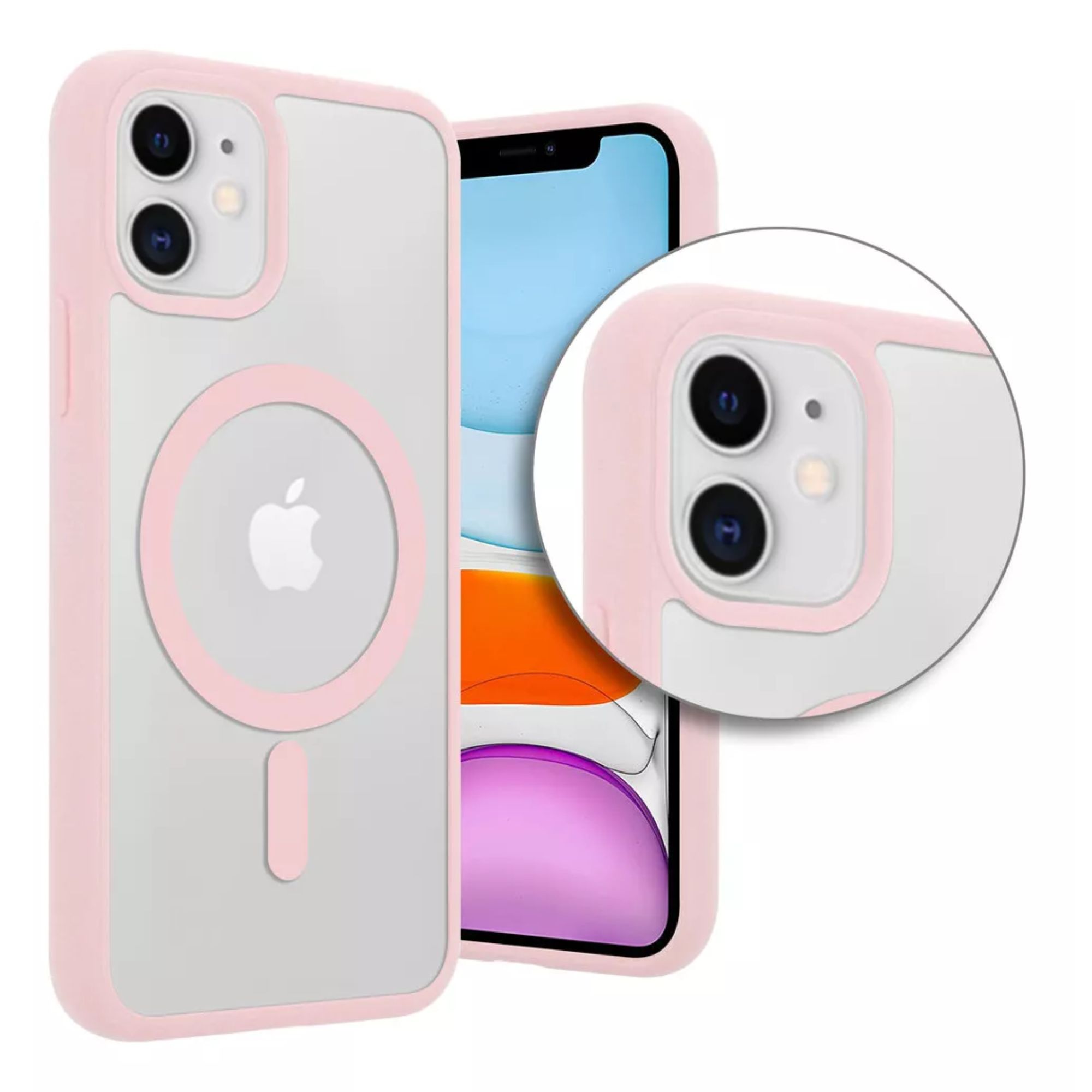 Funda Para iPhone Magsafe Uso Rudo + Cargador Iphone 16 plus Color Rosa