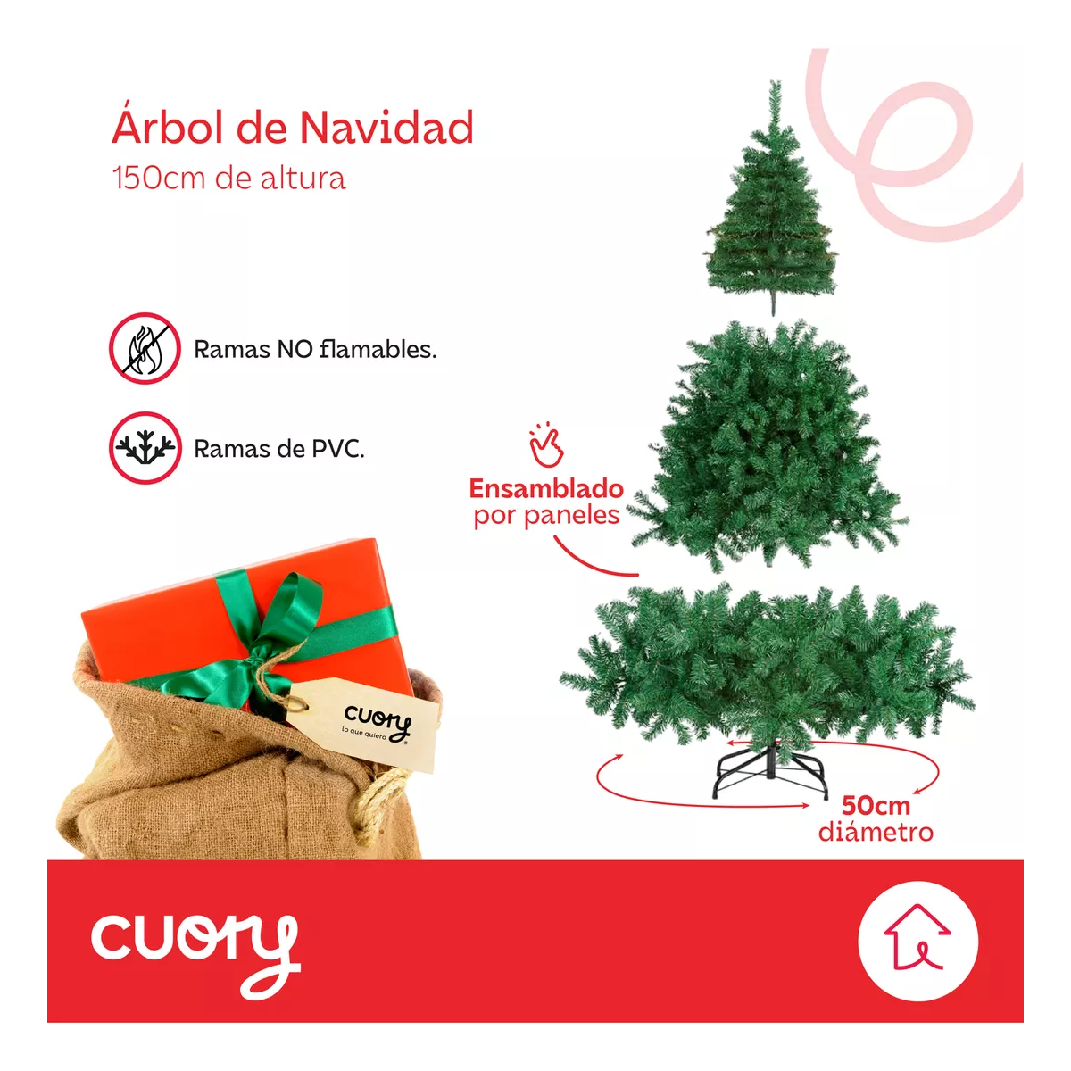 Árbol De Navidad Artificial 1.50 M