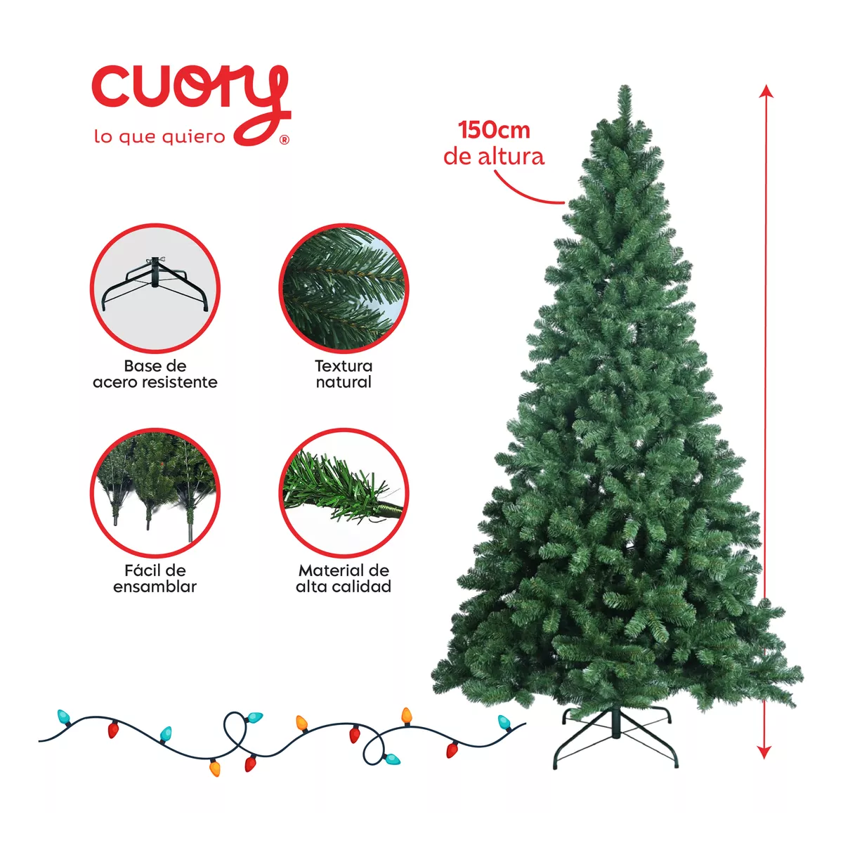 Árbol De Navidad Artificial 1.50 M