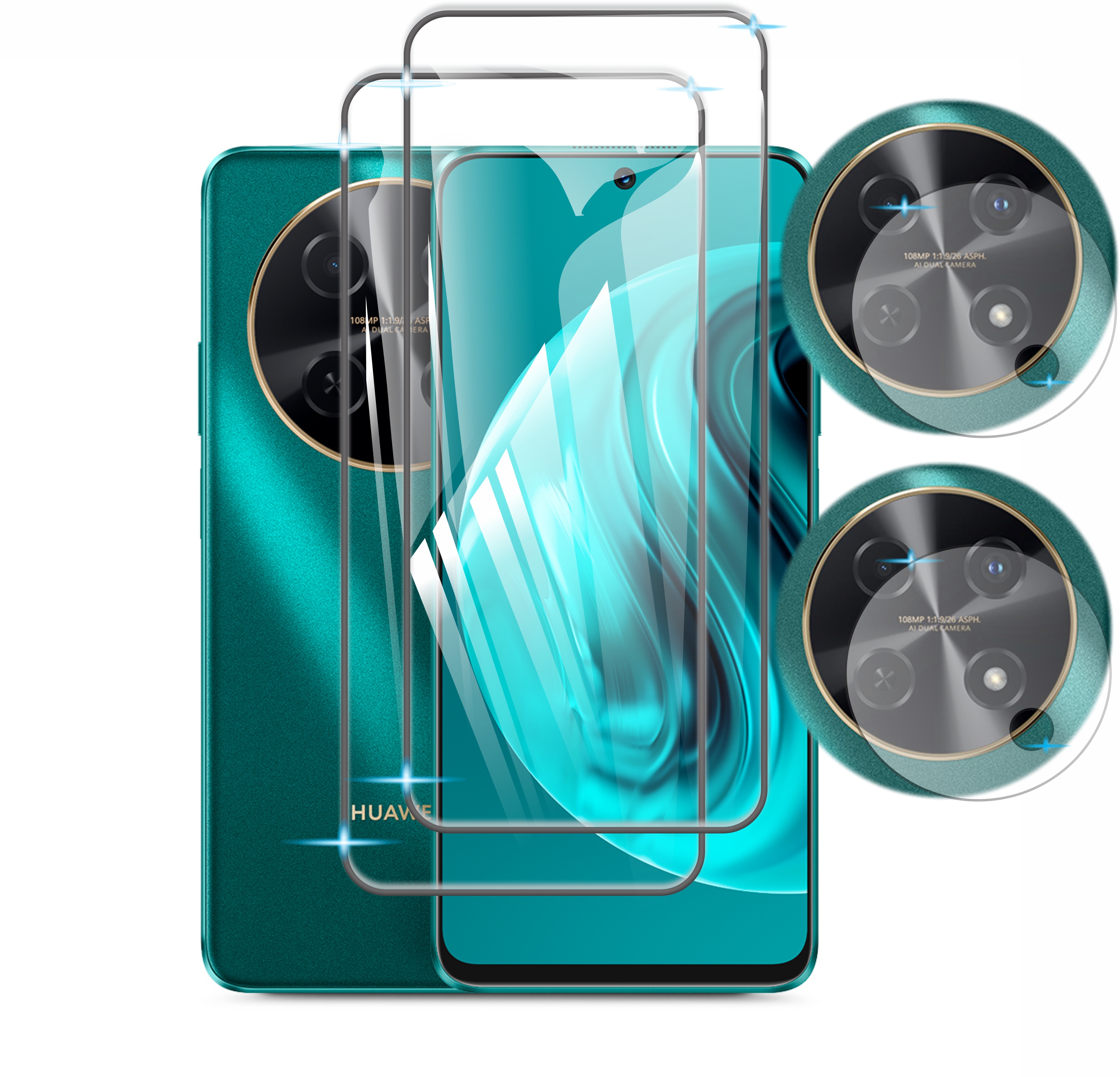 4 En 1 Cristal Templado Para Huawei Nova 12i  + Micas Camaras