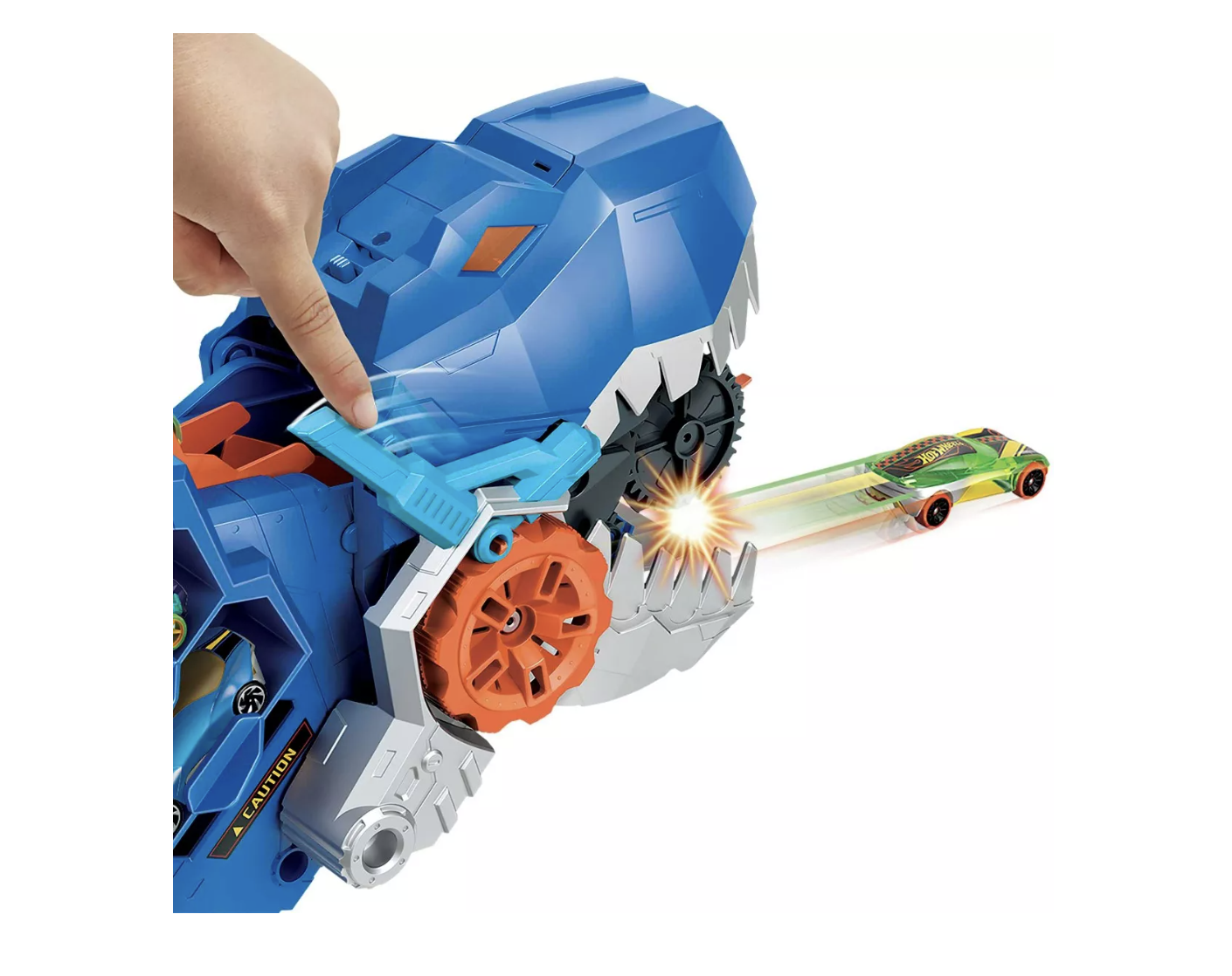 Hot Wheels City Pista de Juguete Súper Remolque de T-Rex Mattel