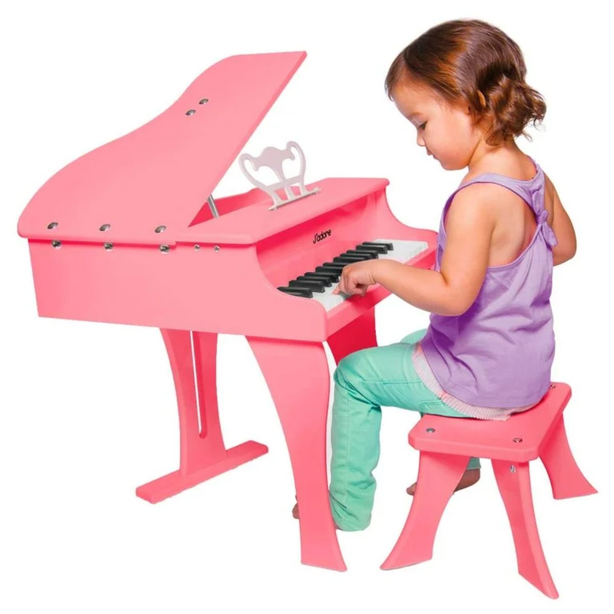 Piano de Madera Infantil J'adore + Banquito 3+ Material Resistente 