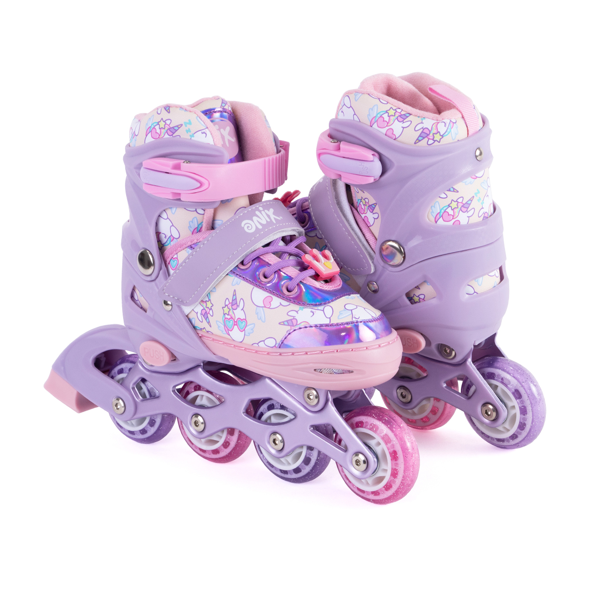 Patines De Línea Ajustables Onix Unicornio Rosa Para Niña