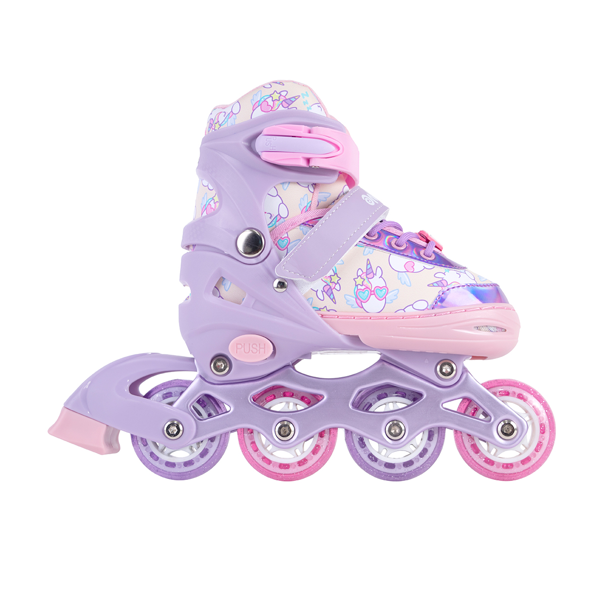 Patines De Línea Ajustables Onix Unicornio Rosa Para Niña