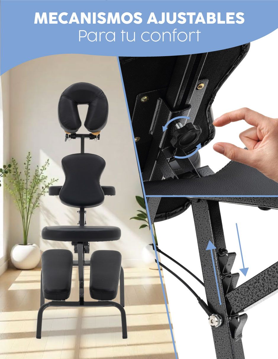 Cama De Masaje Shiatsu Color Negro Portatil