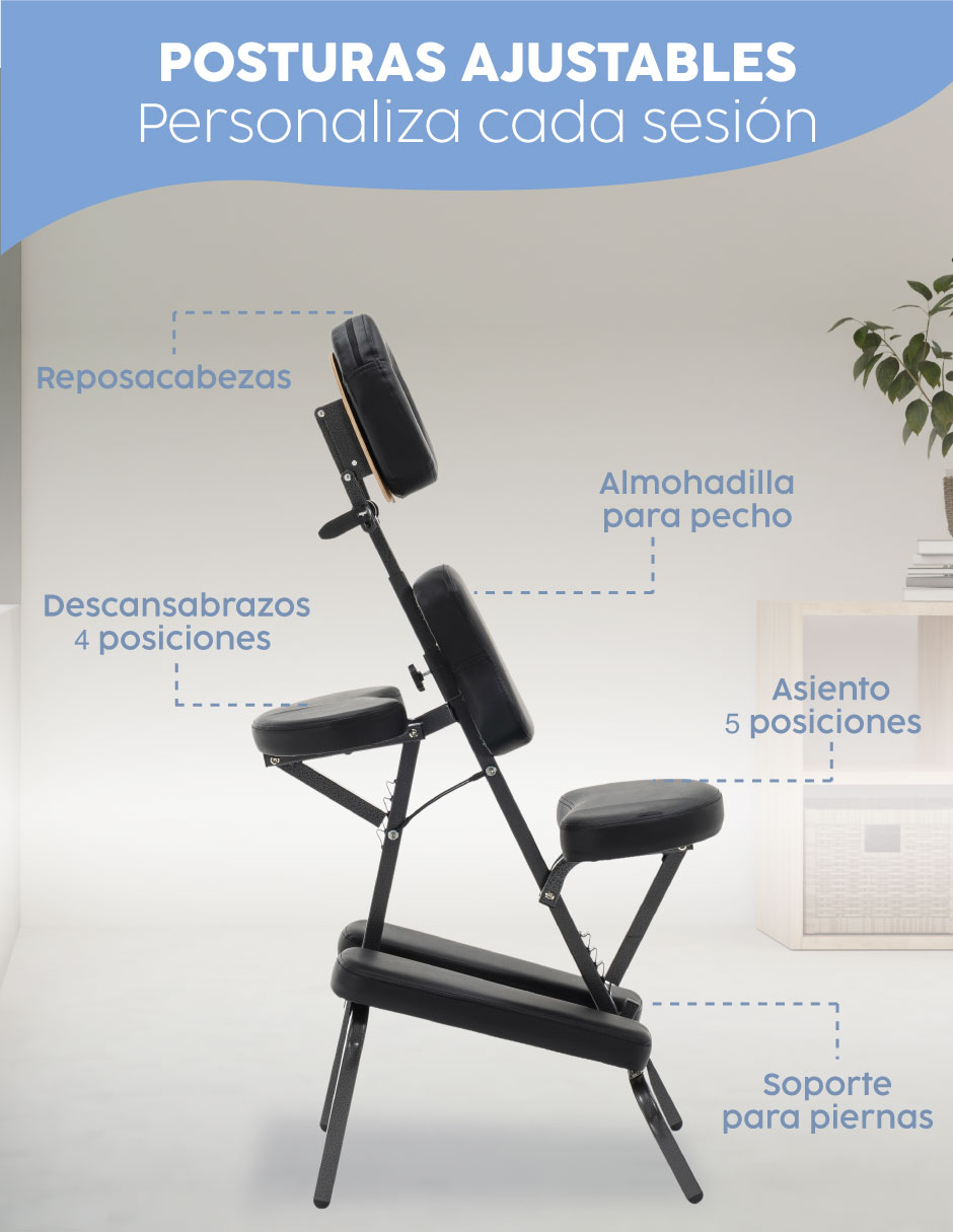 Cama De Masaje Shiatsu Color Negro Portatil