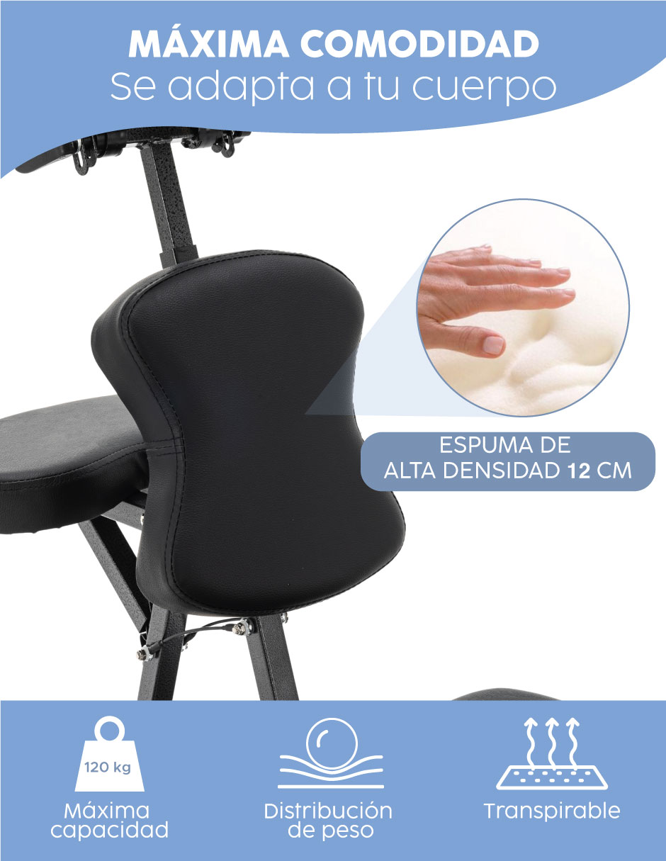 Cama De Masaje Shiatsu Color Negro Portatil