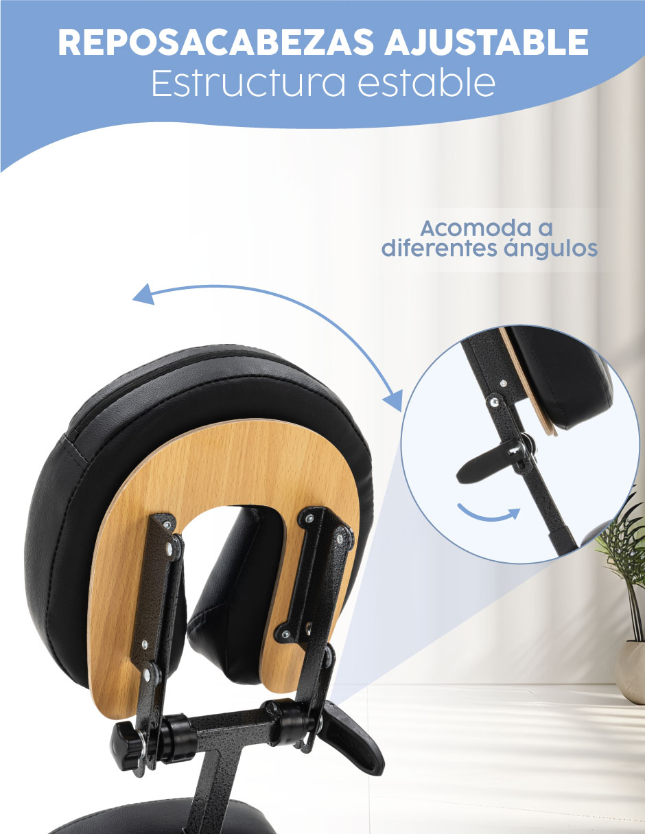 Cama De Masaje Shiatsu Color Negro Portatil