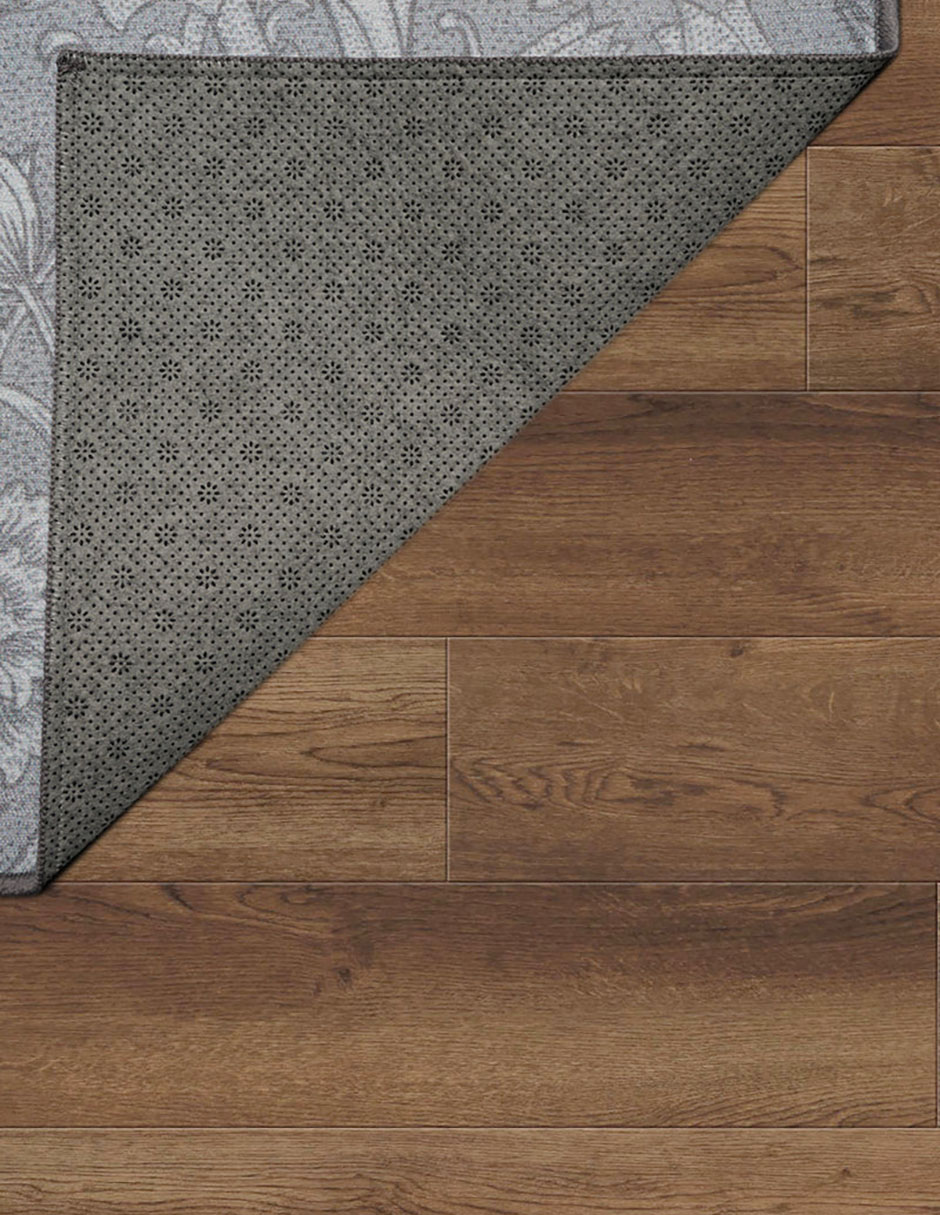 Tapete Alfombra Decorativo Lavable Kalini Floral Gris - Fine Art Tj