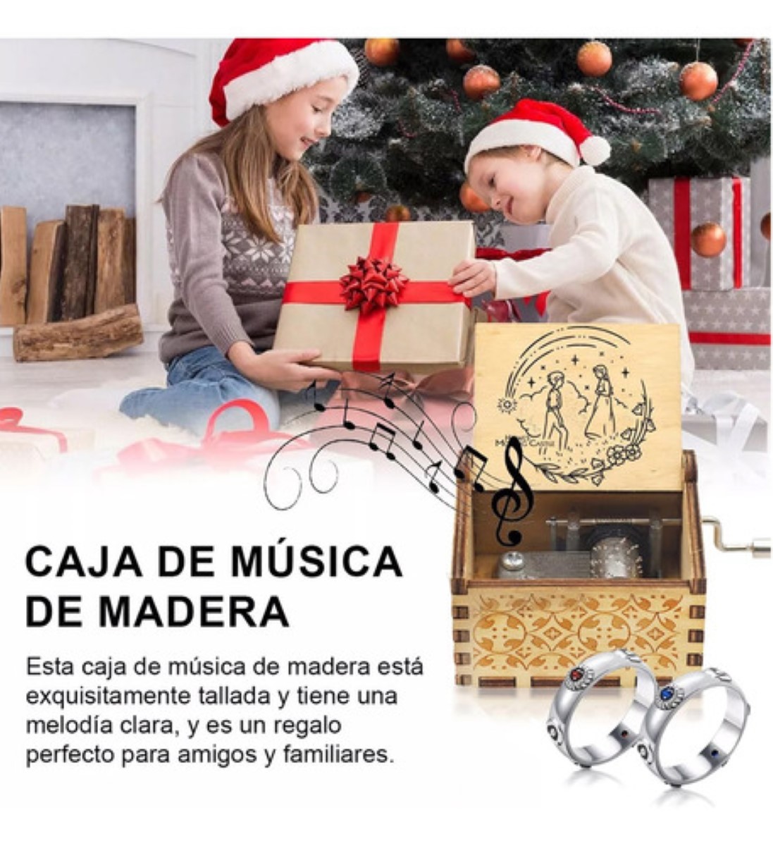 3pz Caja Musical Sophie Y Howl Castillo Ambulante + Anillo cafe claro plata
