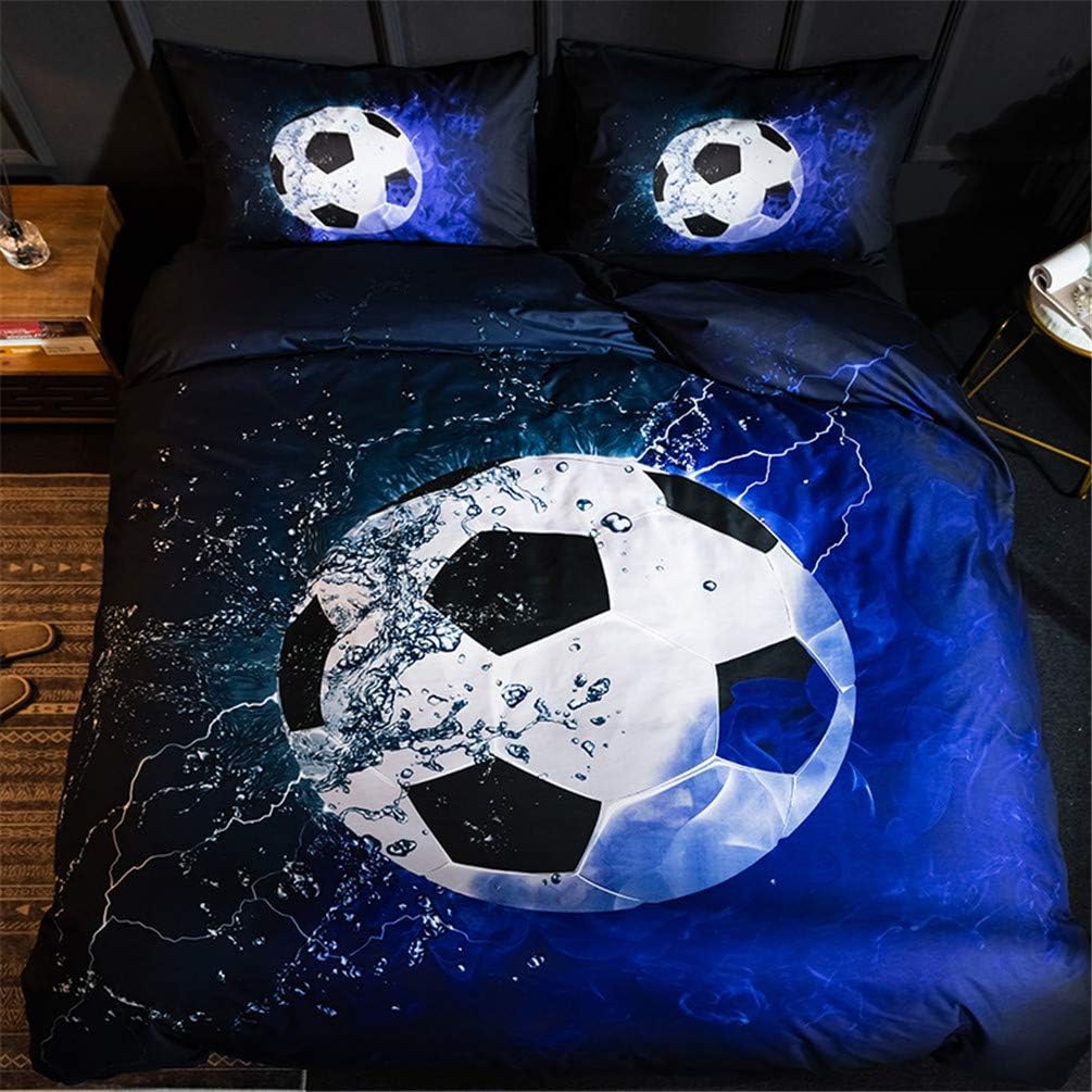 Juego de Funda de Edredón Futbol, Duvet 2 Piezas, Tamaño Individiual 172 x 228 cm