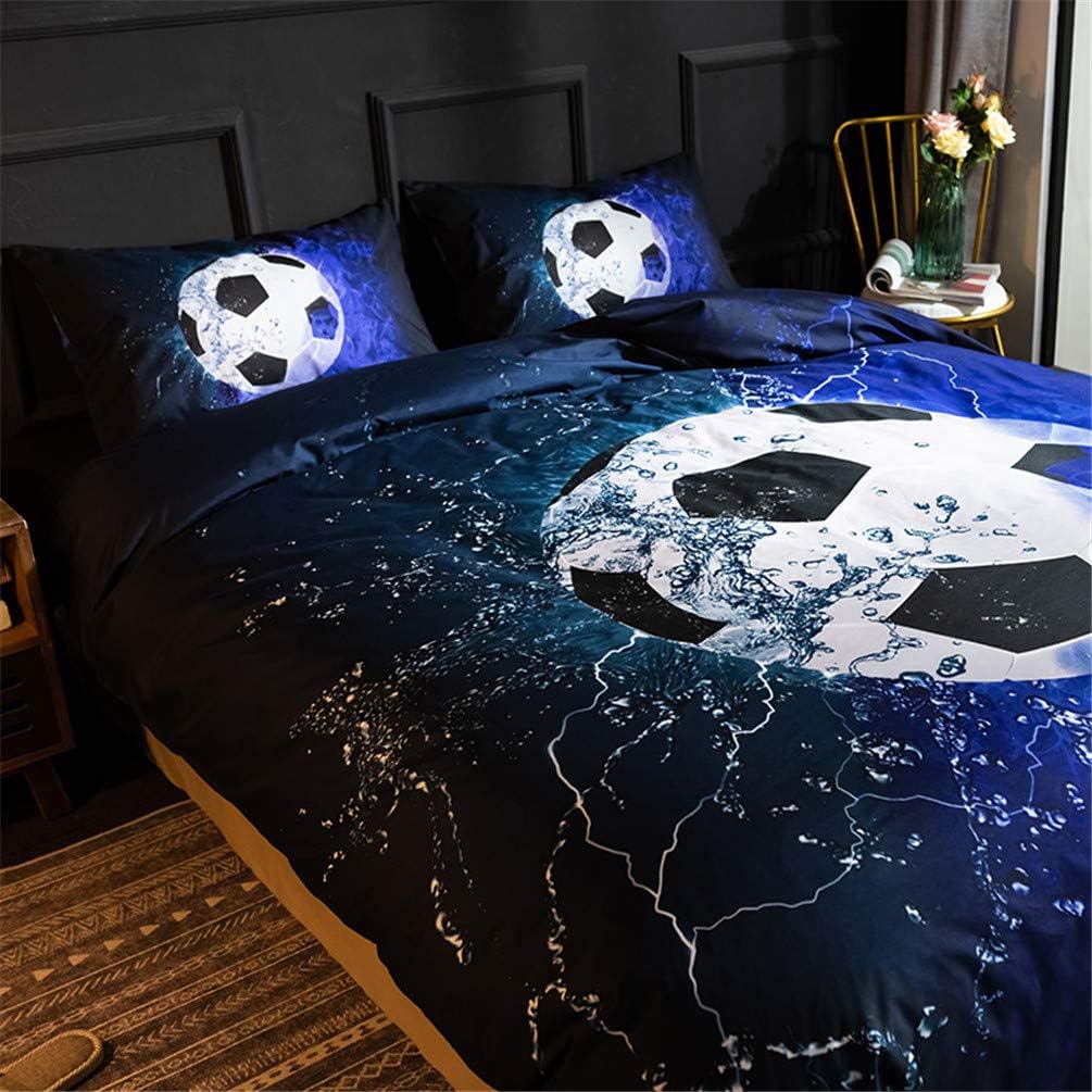 Juego de Funda de Edredón Futbol, Duvet 2 Piezas, Tamaño Individiual 172 x 228 cm
