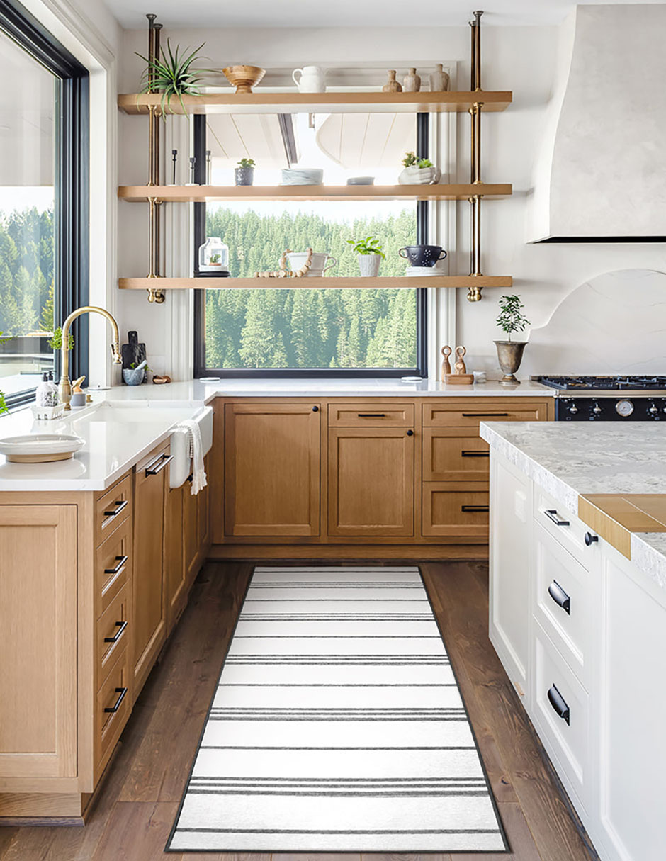 Tapete Alfombra Decorativo Lavable Rayas Gris - Fine Art Tj