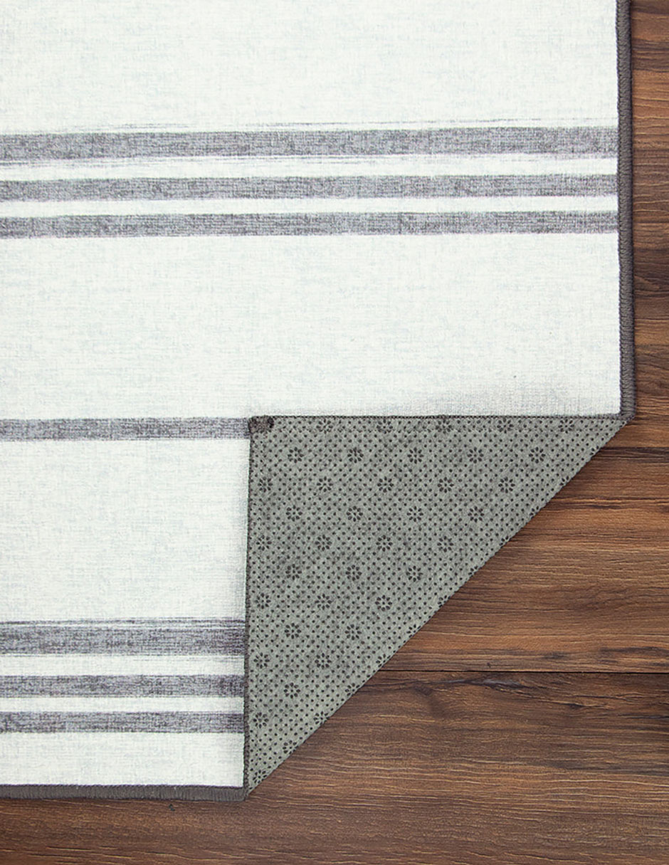 Tapete Alfombra Decorativo Lavable Rayas Gris - Fine Art Tj