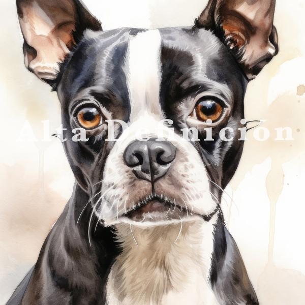Cuadro Perritos Retratos Razas 55x55 Cm Panel Único.