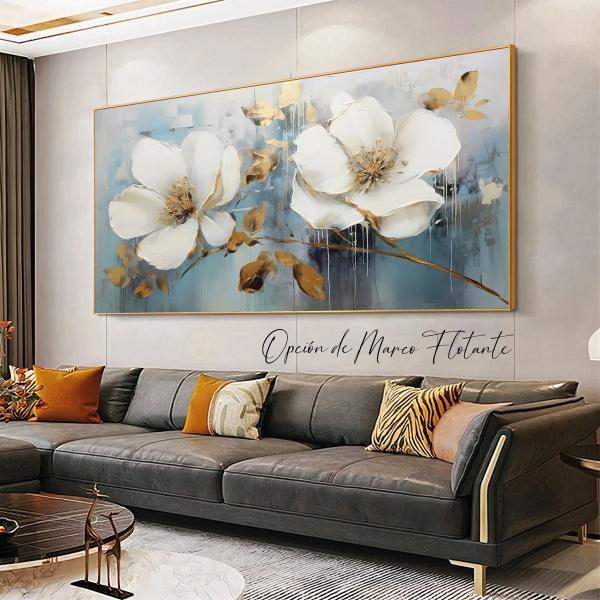 Cuadros Flores Elegantes Para Sala Canvas Listo Para Colgar