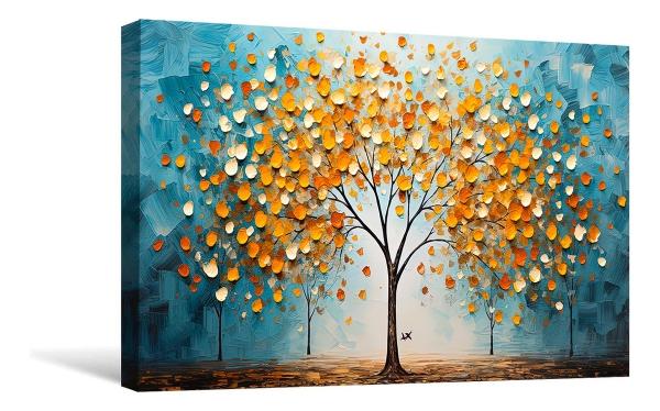 Cuadro Arbol Flores Canvas Artistico Sala Elegante 60x90 Hd