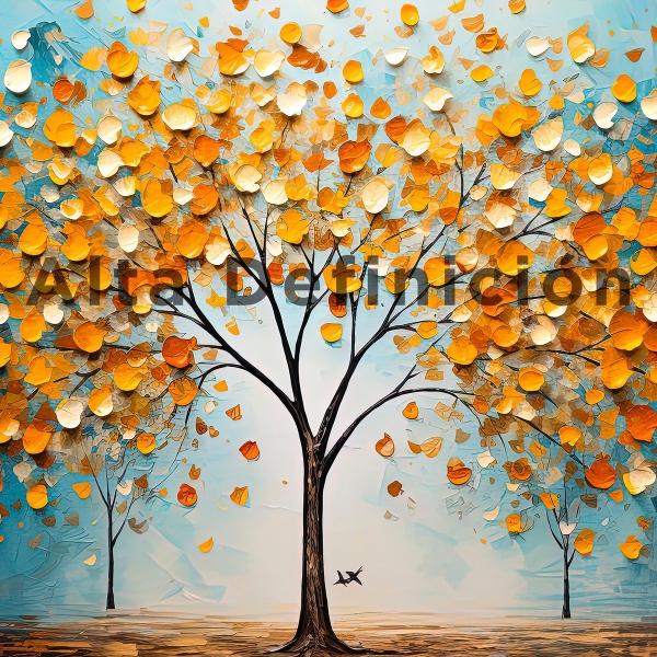 Cuadro Arbol Flores Canvas Artistico Sala Elegante 60x90 Hd