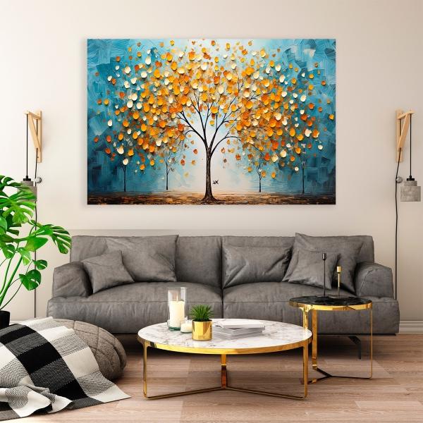 Cuadro Arbol Flores Canvas Artistico Sala Elegante 60x90 Hd