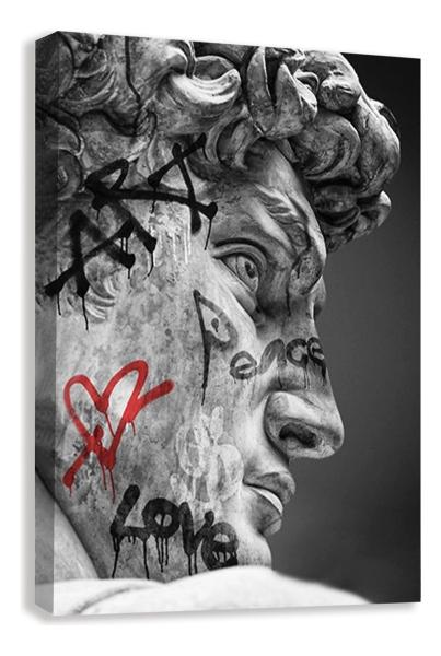 Cuadro Estatua Ángel Dioses Griegos Graffiti Canvas 90x60 Cm