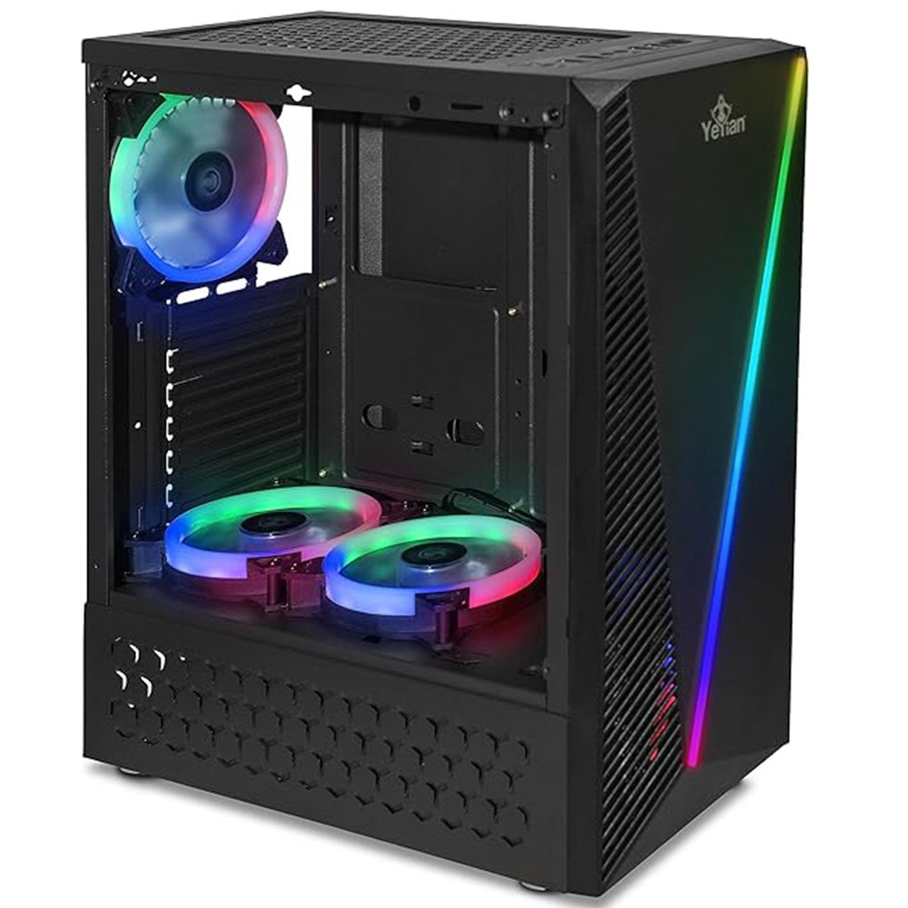 Gabinete Yeyian Crescent Master ATX, Cristal Templado, sin Fuente, Negro