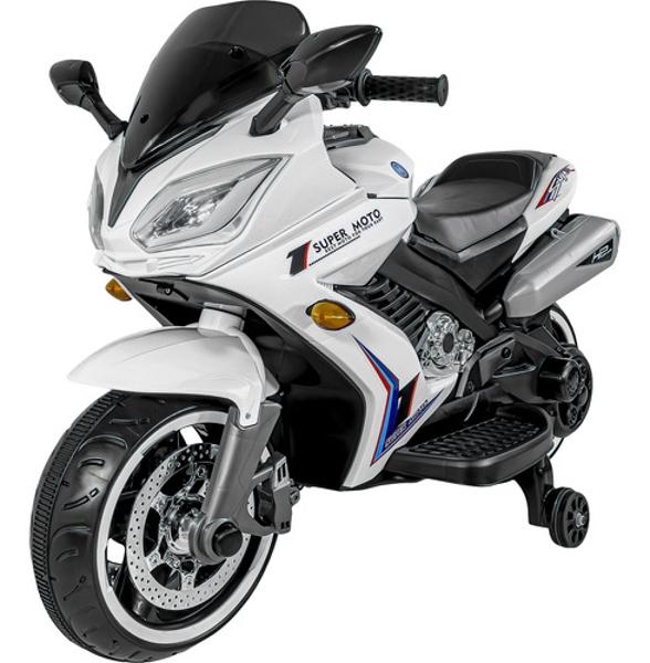 Motocicleta Montable Electrica Deportiva Niño Luces Musica Blanca