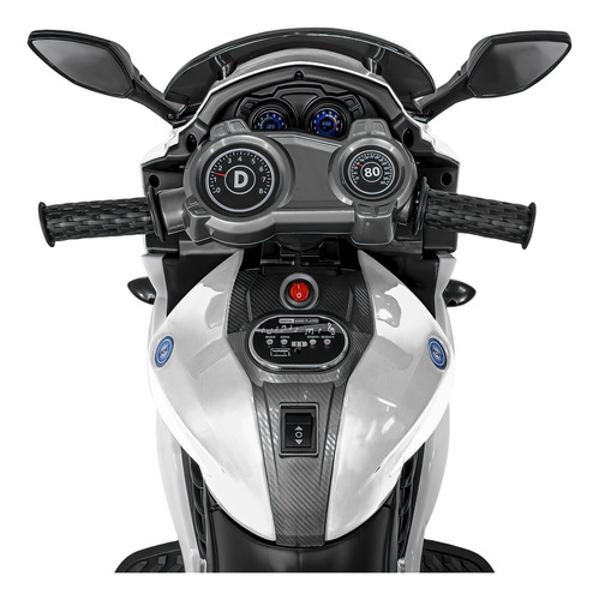 Motocicleta Montable Electrica Deportiva Niño Luces Musica Blanca