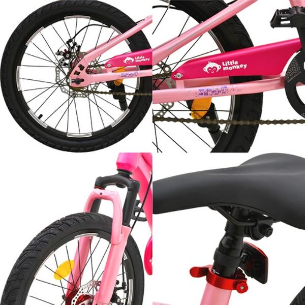 Bicicleta Infantil Niños Rodada 20 Cuadro Acero Frenos Disco Rosa