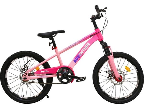 Bicicleta Infantil Niños Rodada 20 Cuadro Acero Frenos Disco Rosa