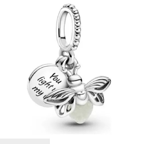  Charm Plata S925 Dije Luciérnaga Brilla Oscuridad