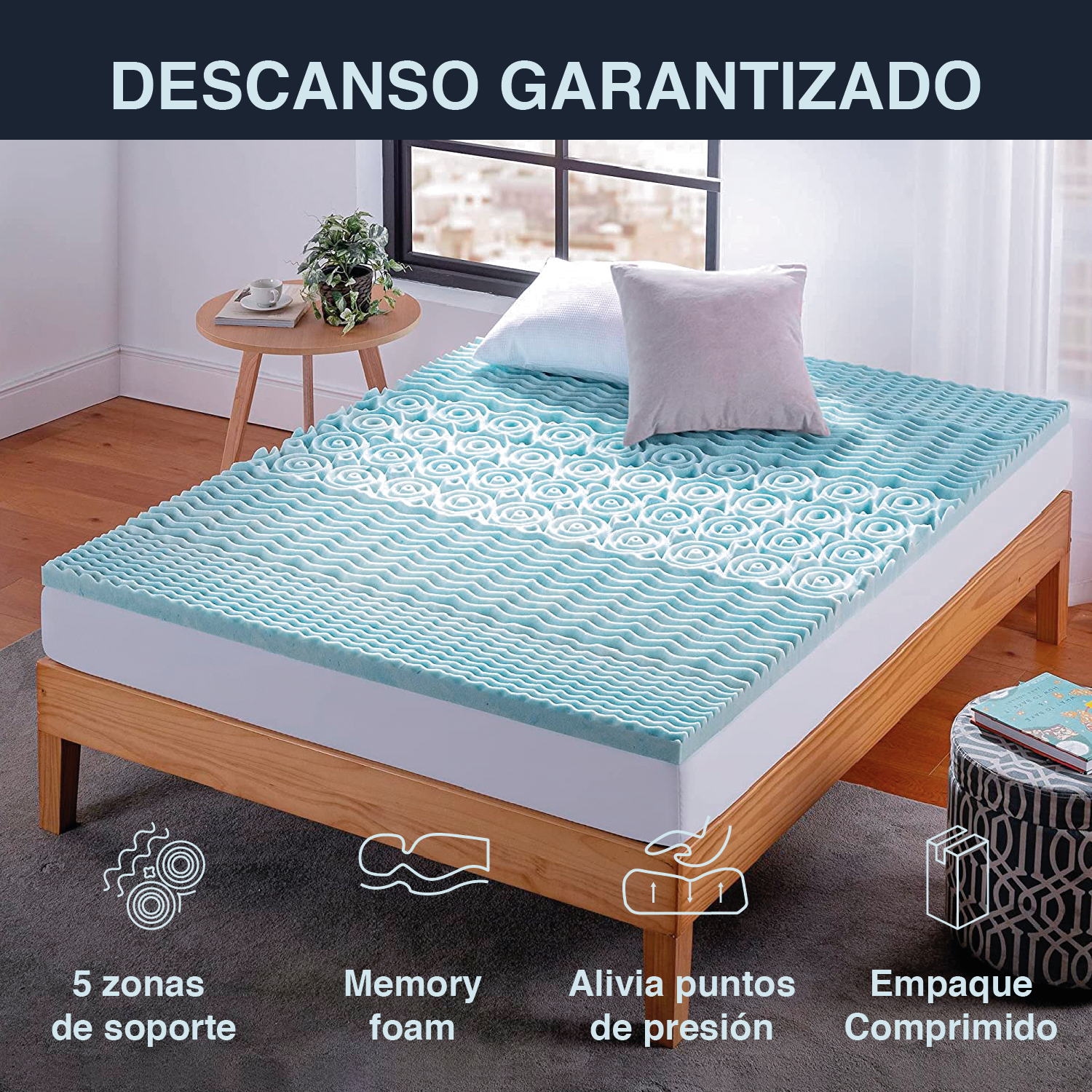 Colchoneta Individual Memory Foam 5cm SkyCare