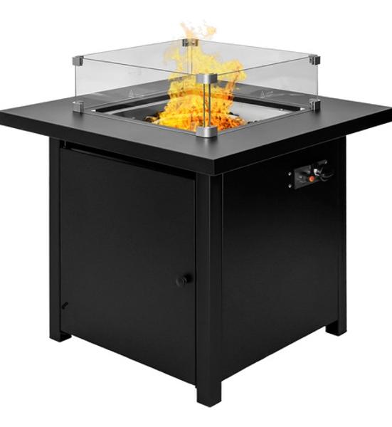 Hoguera Fogata Mesa Calentador Gas Propano 71x71 C/ Cristal.