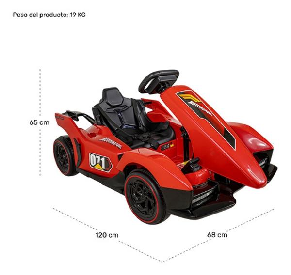 Go Kart Eléctrico Montable Para Niños Con Luz Led Y Música