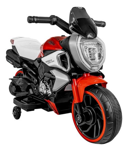 Moto Montable Eléctrica Roja Con Luz Y Claxon
