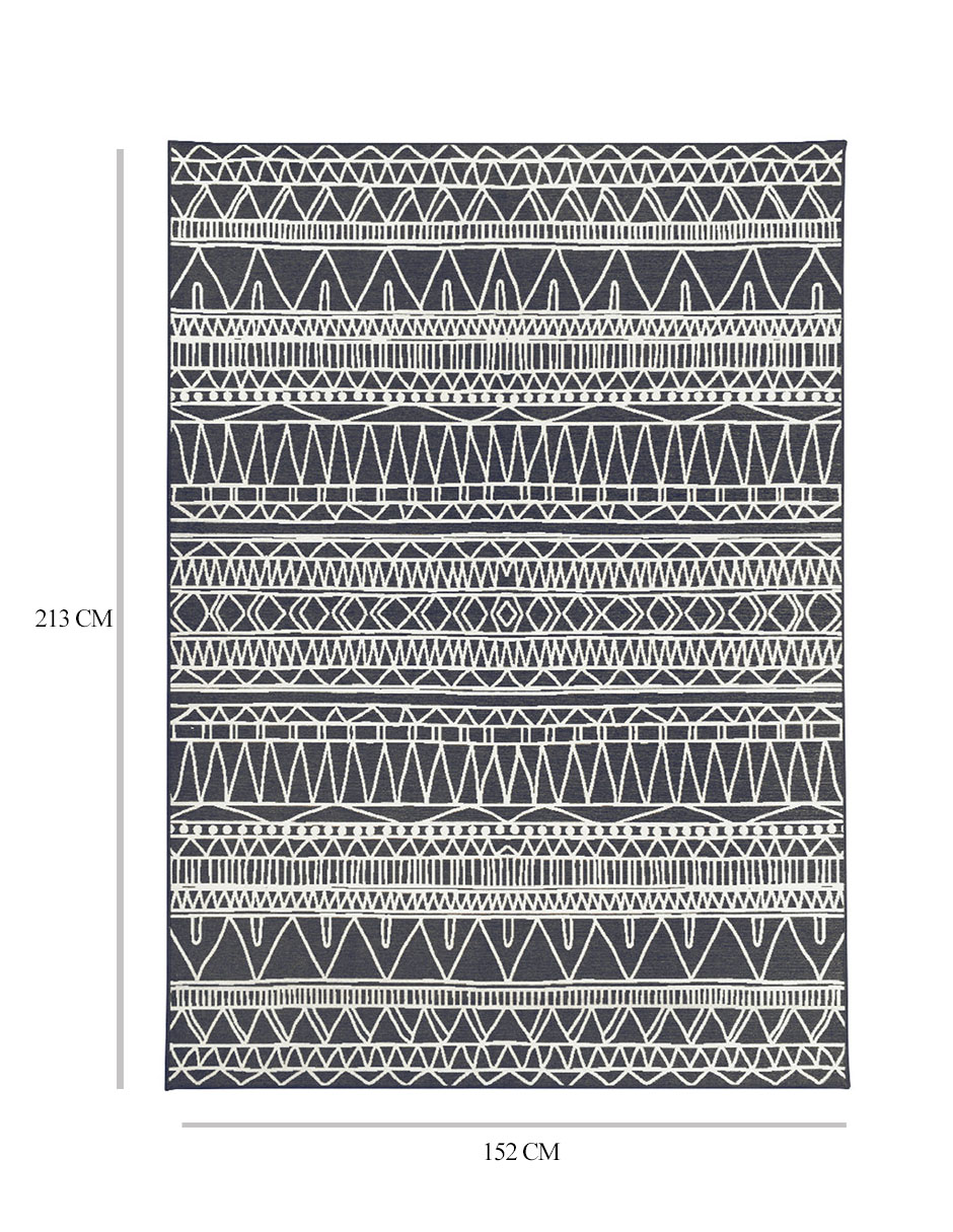 Tapete Alfombra Decorativo lavable Chelsea Tribal Aztec en gris oscuro - Fine Art Tj