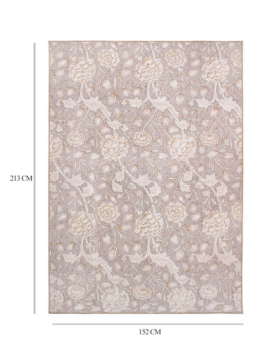 Tapete Alfombra Decorativo Lavable Kalini Floral Natural - Fine Art Tj