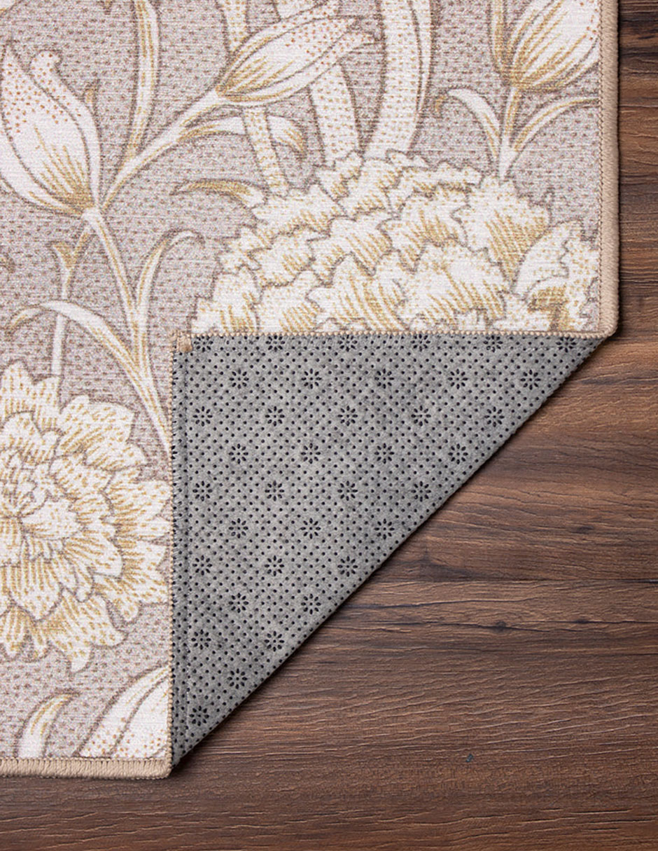 Tapete Alfombra Decorativo Lavable Kalini Floral Natural - Fine Art Tj