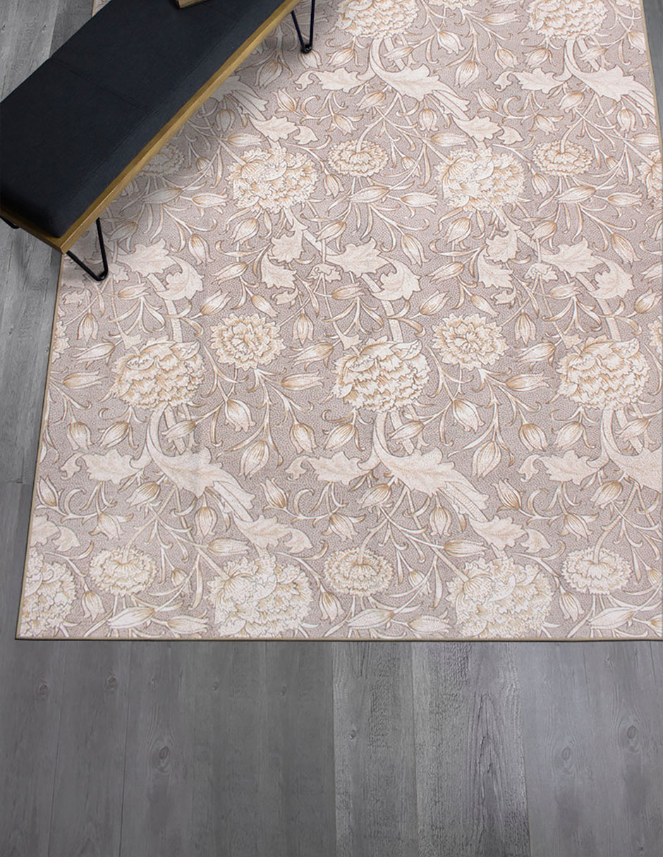 Tapete Alfombra Decorativo Lavable Kalini Floral Natural - Fine Art Tj
