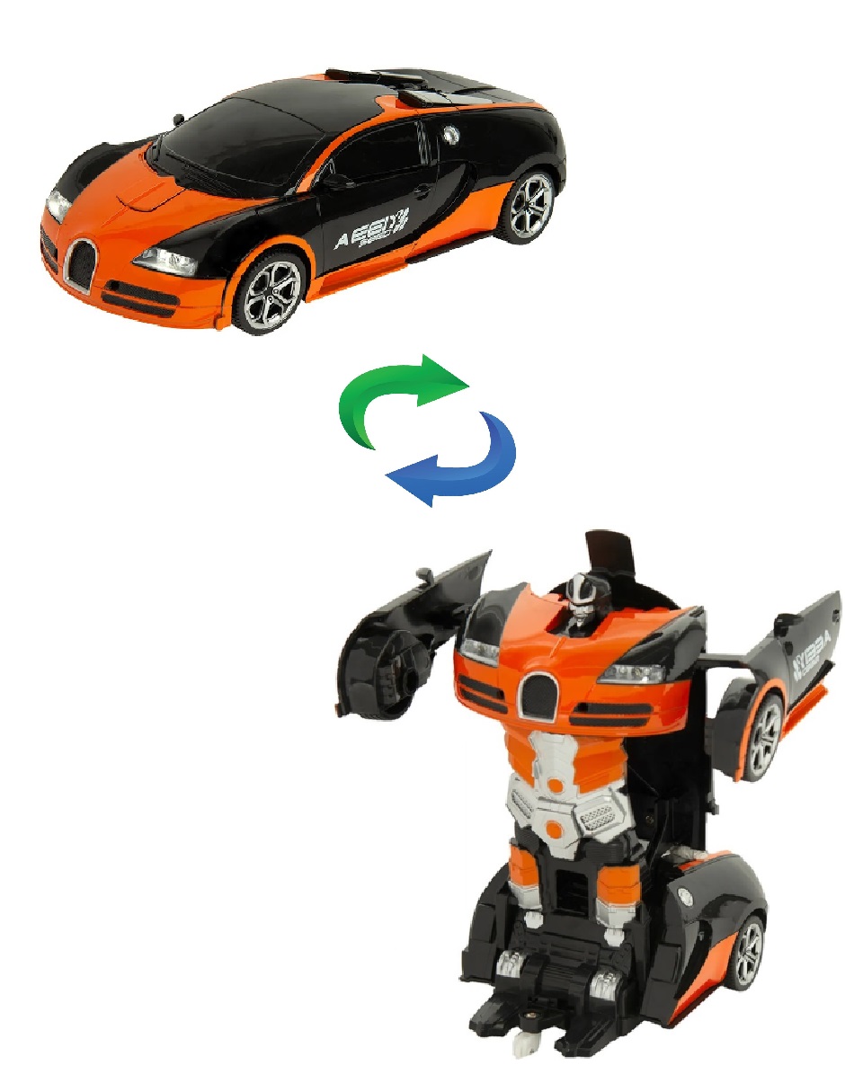 Carro Transformer Radio Control Robot Car Color Negro Con Naranja Chico