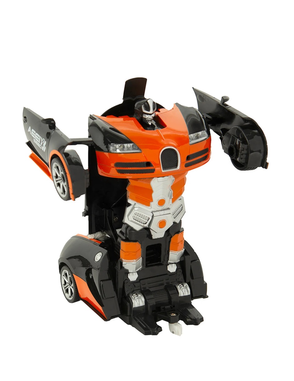 Carro Transformer Radio Control Robot Car Color Negro Con Naranja Chico