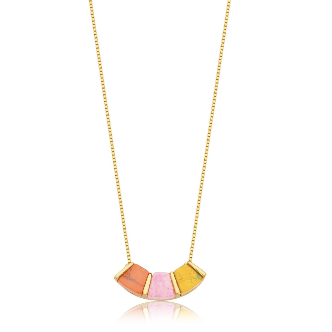 Collar Gama -Piedra Natural -Baño de oro 18K -Collar dorado