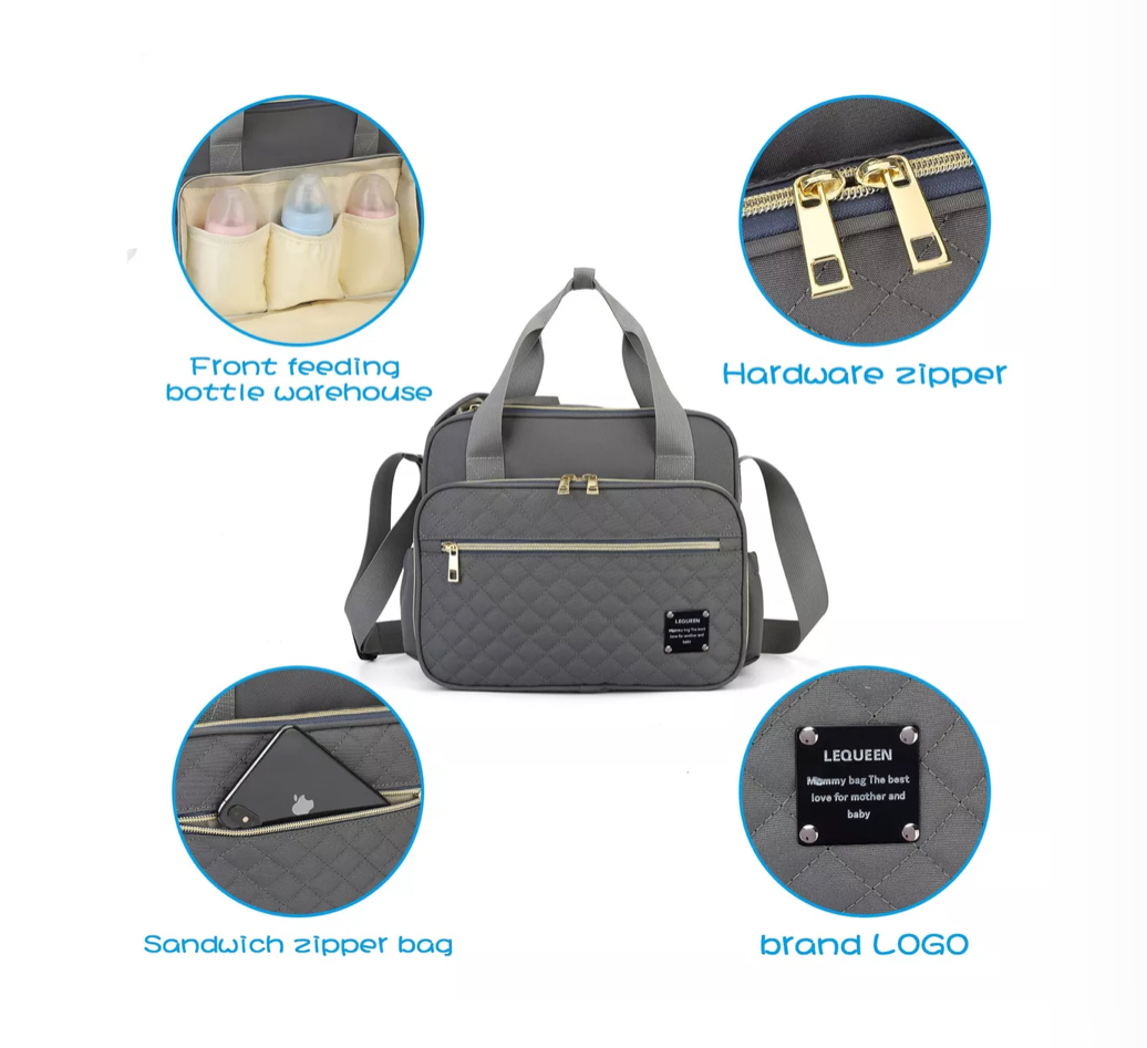 Pañaleras Para Niño Mochilas Bolsa Pañalero Gris Oscuro