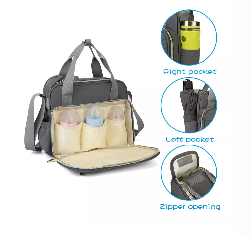 Pañaleras Para Niño Mochilas Bolsa Pañalero Gris Oscuro