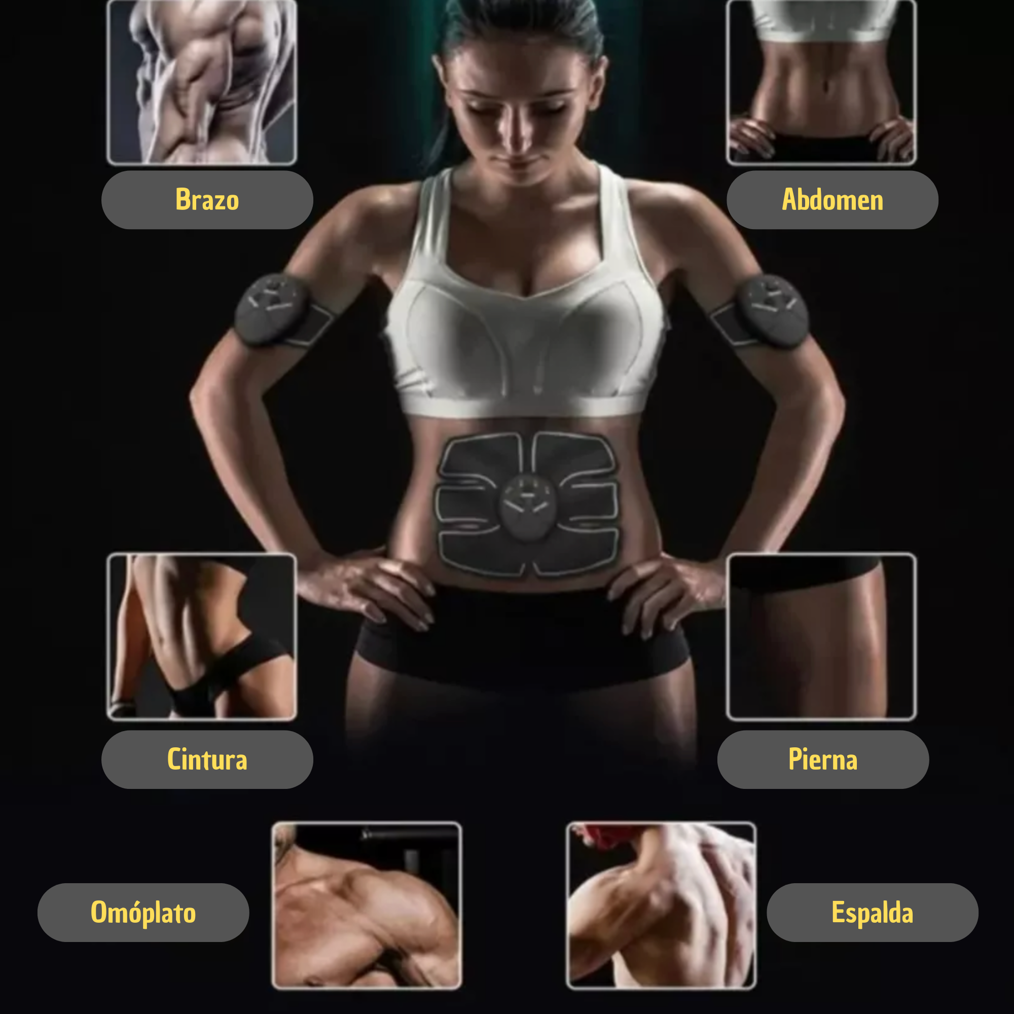 Electroestimulador Muscular Para Quemar Grasa De Abdomen Reafirmar Abdomen brazos y piernas