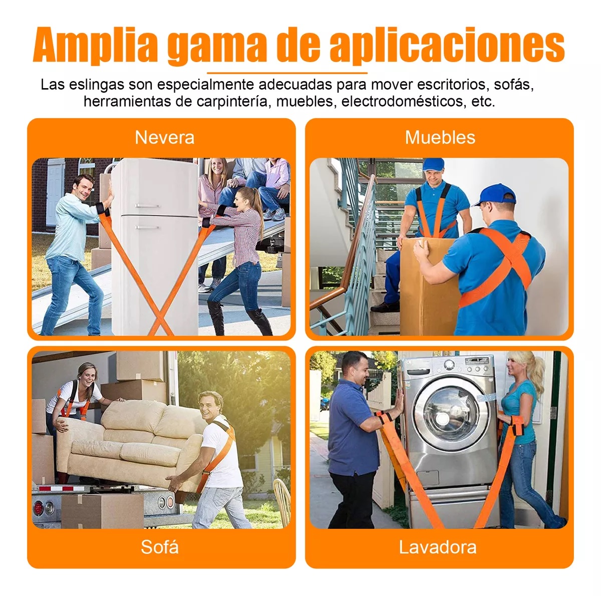 Correas Móviles Correas Para Levantar Mover Muebles Naranja