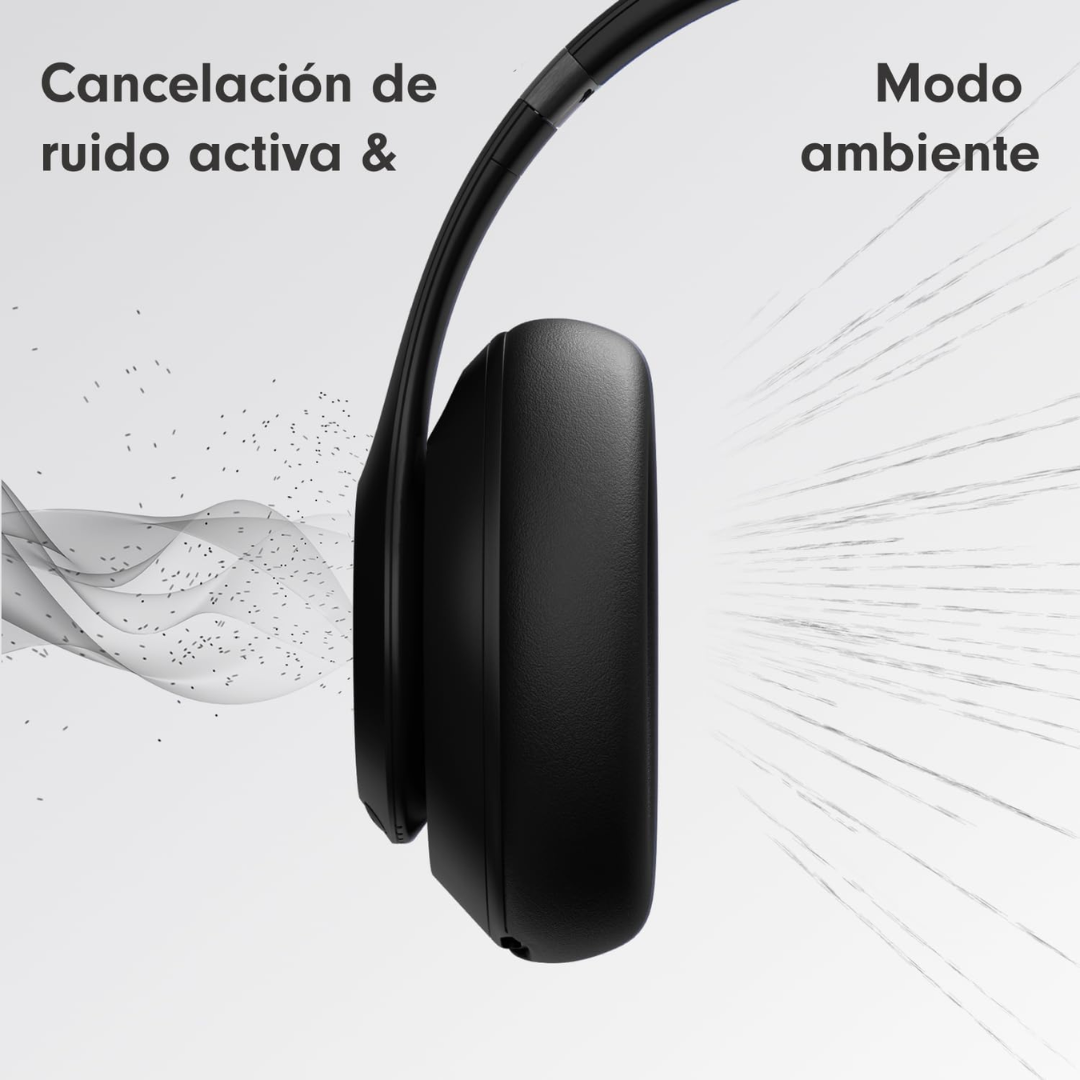 "Audífonos Bluetooth Tipo Beats Studio Pro - Inalámbricos con Cancelación de Ruido, Audio Espacial de Alta Calidad, USB-C, Compatibles con Apple y Android, Diseño Moderno - Negro"