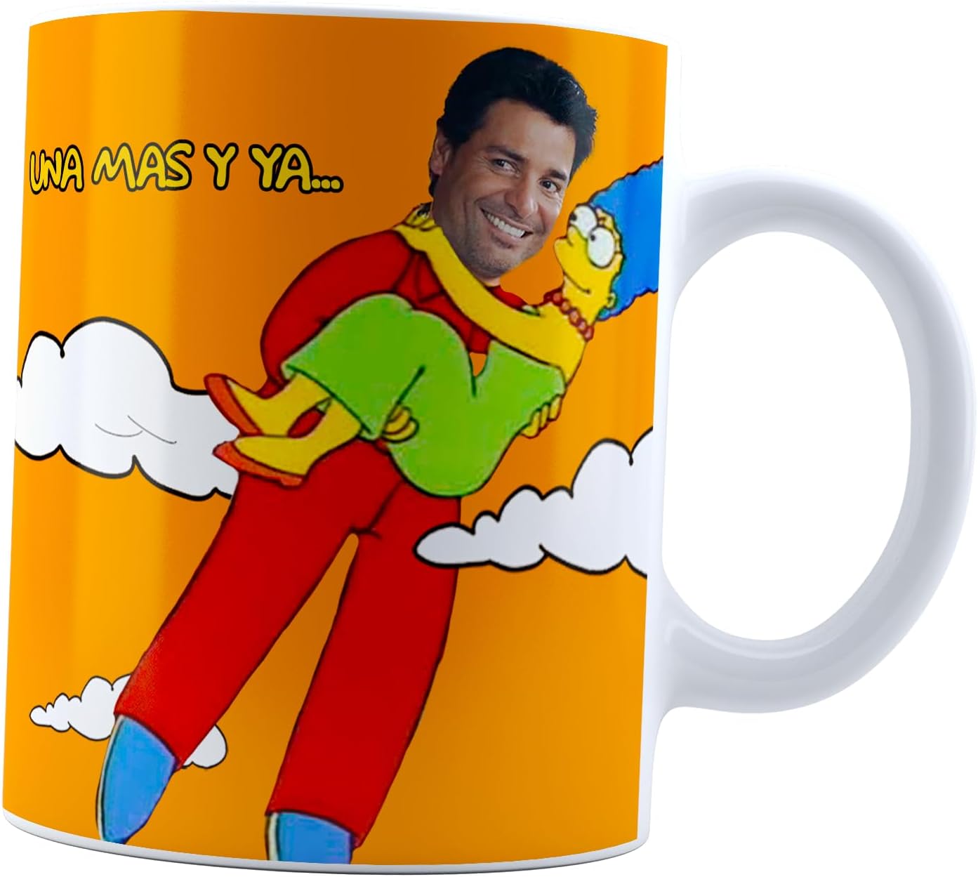 Taza Marge tengo que dejar de hacer fantasias con chayanne | Una mas y ya | Frase meme divertida | Para Café o té