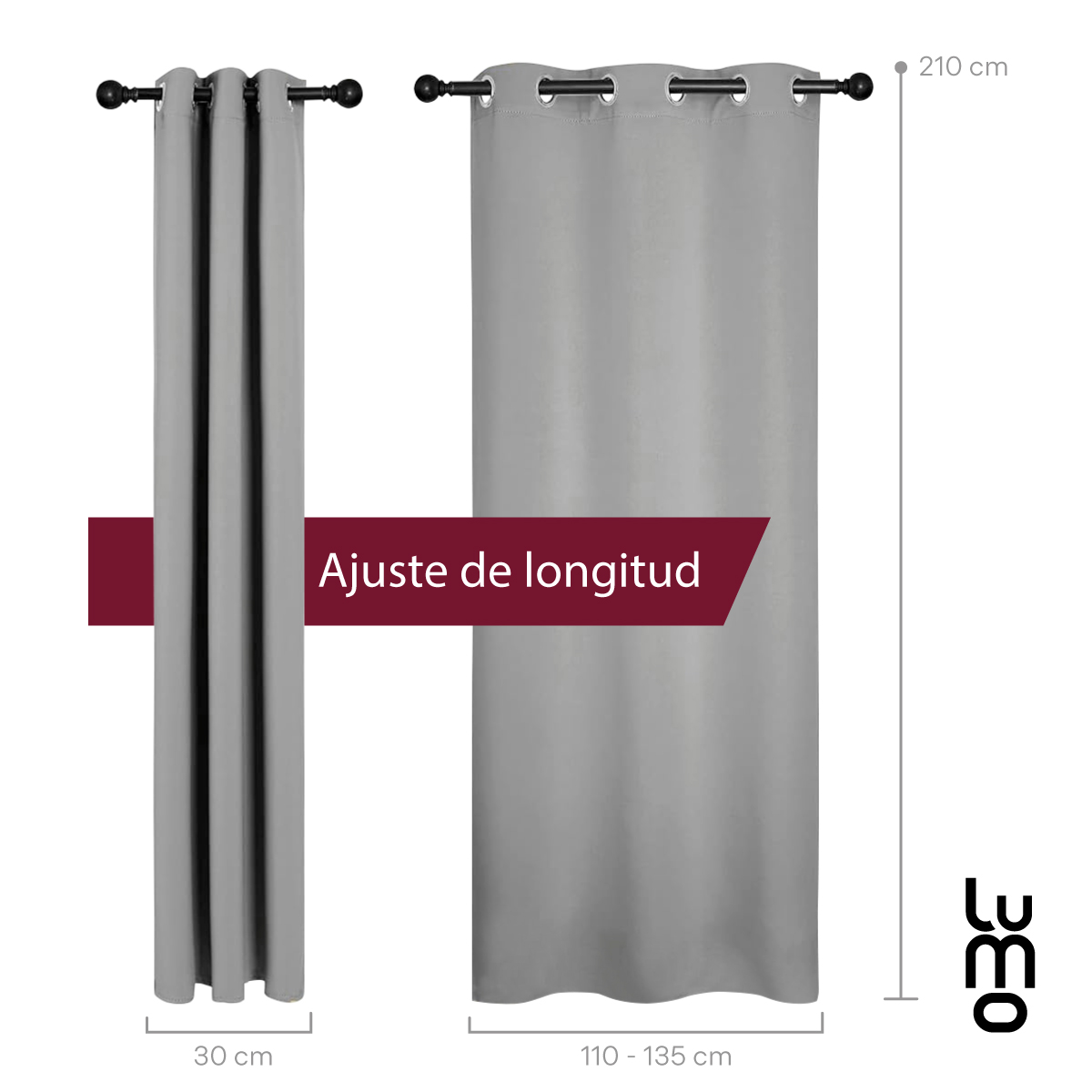 Set 2 Cortina Elegante Blackout para Ventana.