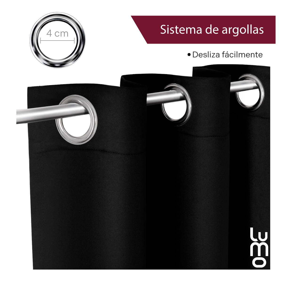 Set 2 Cortina Elegante Blackout para Ventana.