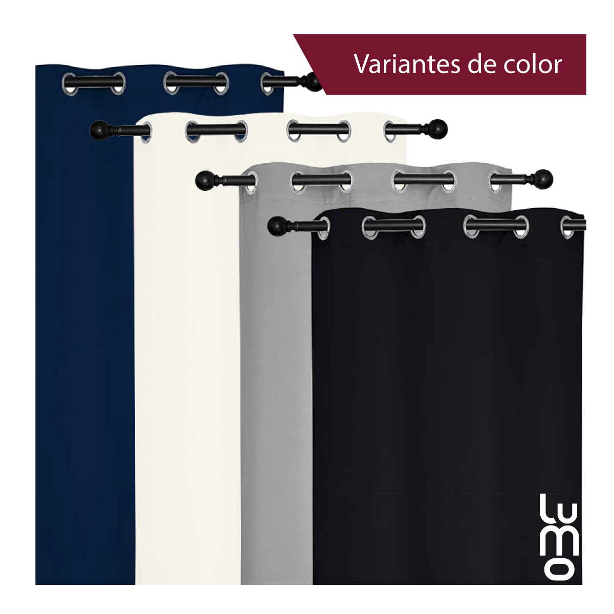 Set 2 Cortina Elegante Blackout para Ventana .